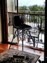 Black Contrast Stitch Leather Dining Chair